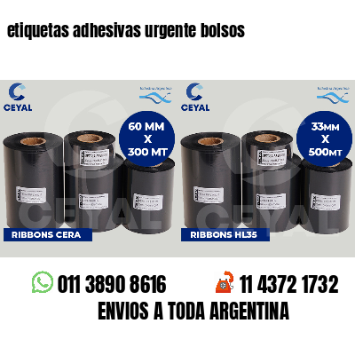 etiquetas adhesivas urgente bolsos