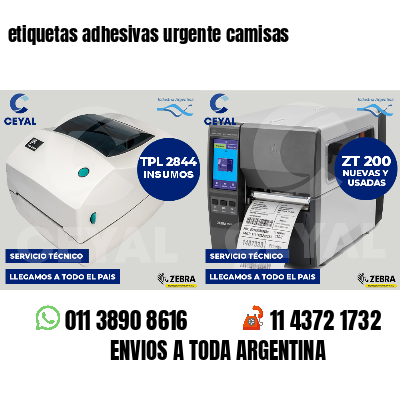 etiquetas adhesivas urgente camisas