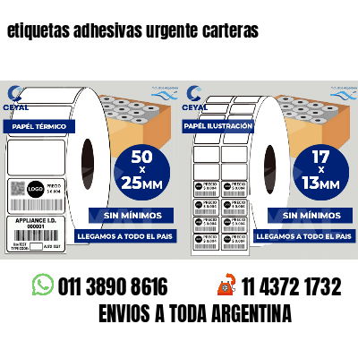 etiquetas adhesivas urgente carteras