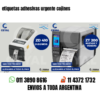 etiquetas adhesivas urgente cojines