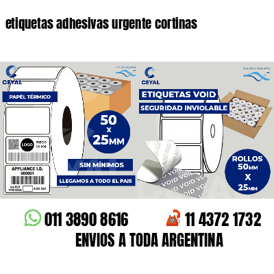 etiquetas adhesivas urgente cortinas