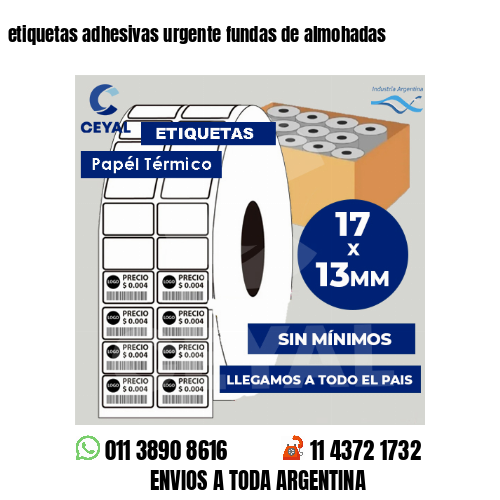 etiquetas adhesivas urgente fundas de almohadas