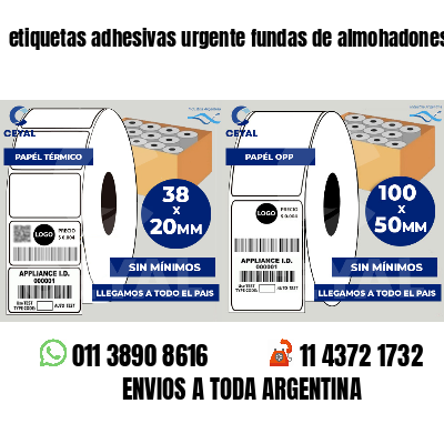 etiquetas adhesivas urgente fundas de almohadones