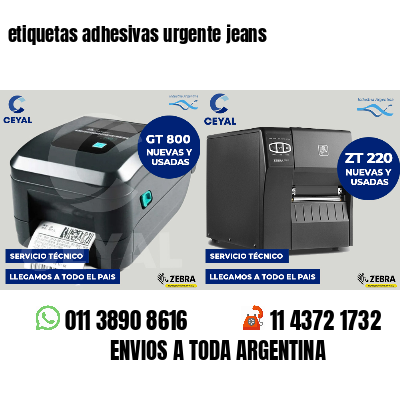 etiquetas adhesivas urgente jeans