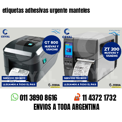 etiquetas adhesivas urgente manteles