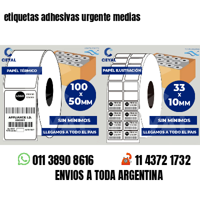 etiquetas adhesivas urgente medias