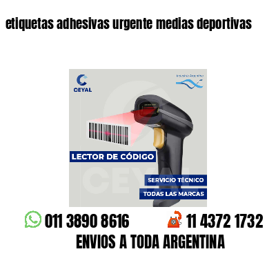 etiquetas adhesivas urgente medias deportivas