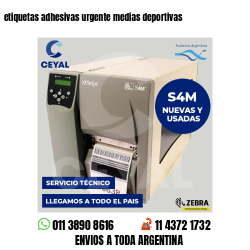 etiquetas adhesivas urgente medias deportivas
