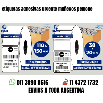 etiquetas adhesivas urgente muñecos peluche