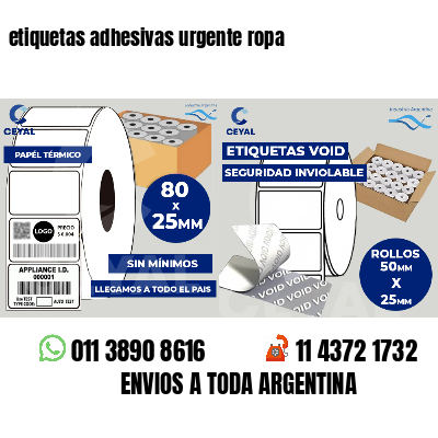 etiquetas adhesivas urgente ropa