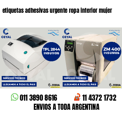 etiquetas adhesivas urgente ropa interior mujer