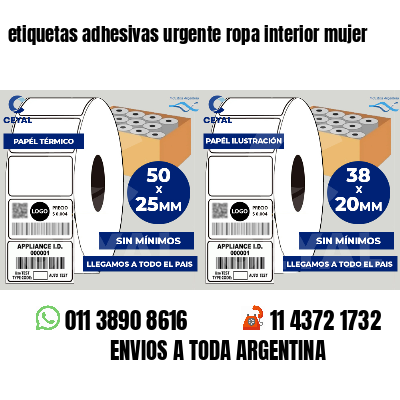 etiquetas adhesivas urgente ropa interior mujer