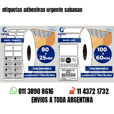 etiquetas adhesivas urgente sabanas