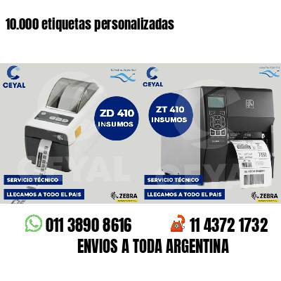 10.000 etiquetas personalizadas