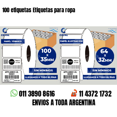 100 etiquetas Etiquetas para ropa