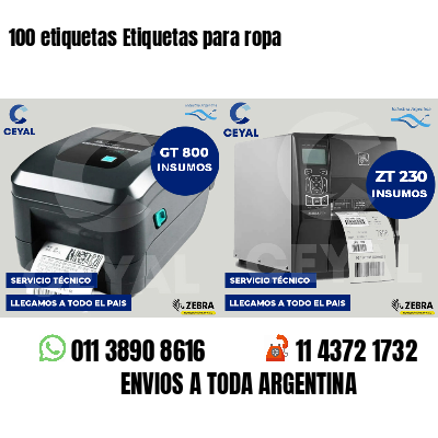 100 etiquetas Etiquetas para ropa