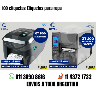100 etiquetas Etiquetas para ropa