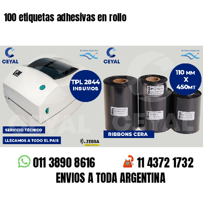 100 etiquetas adhesivas en rollo