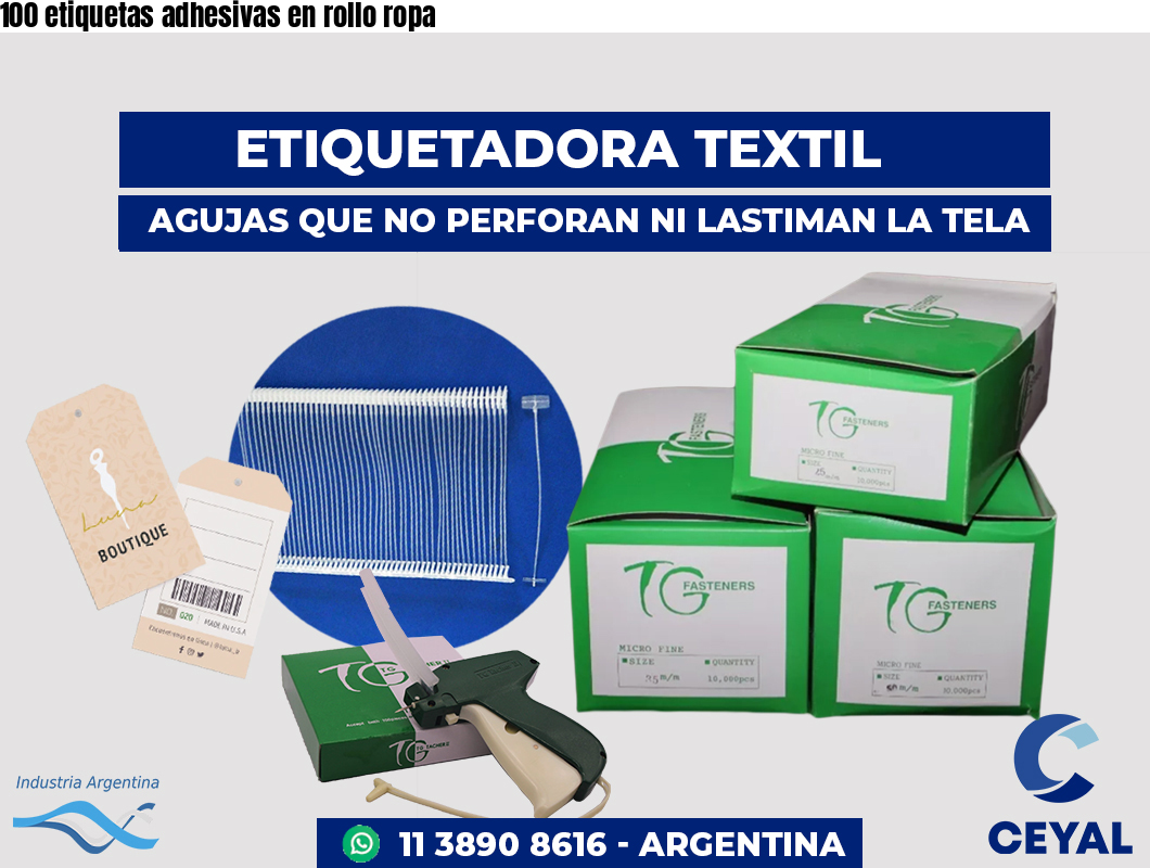 100 etiquetas adhesivas en rollo ropa