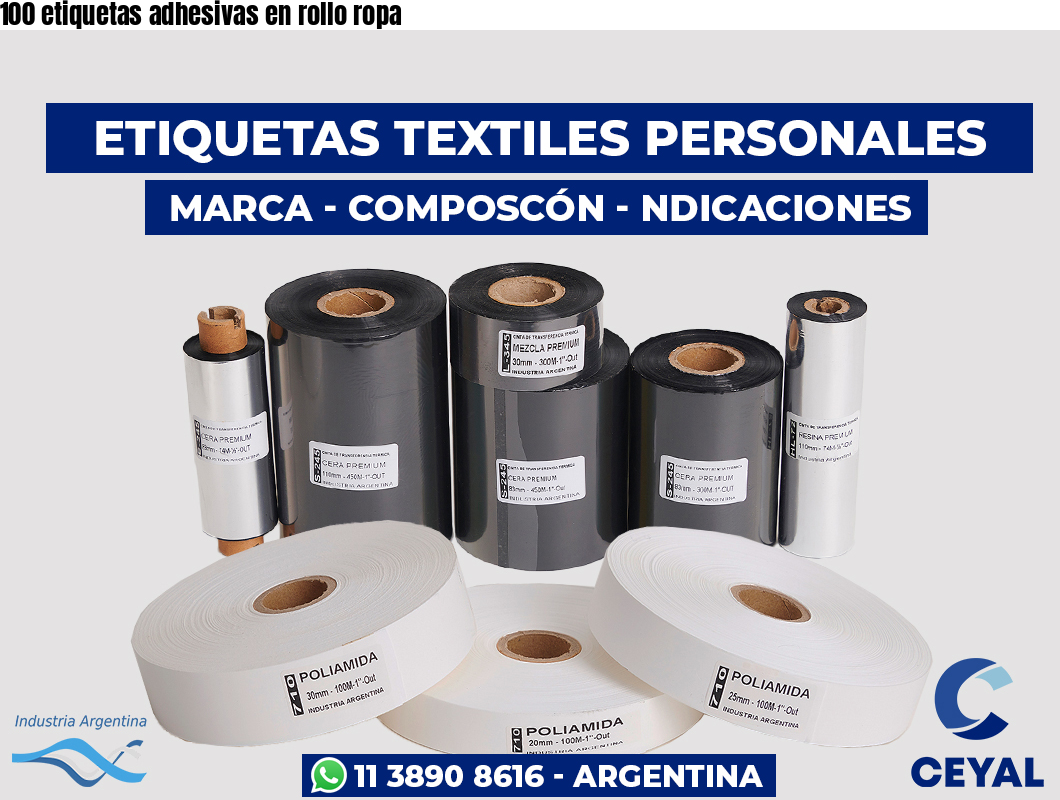100 etiquetas adhesivas en rollo ropa