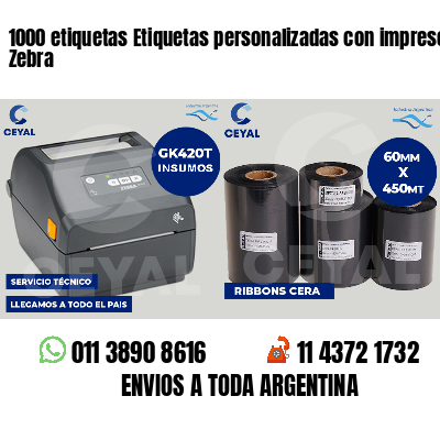 1000 etiquetas Etiquetas personalizadas con impresora Zebra