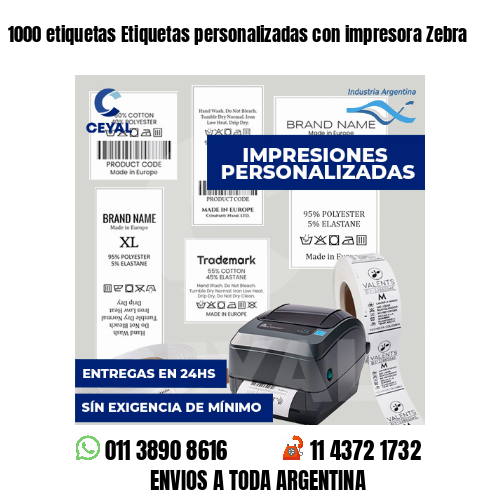 1000 etiquetas Etiquetas personalizadas con impresora Zebra