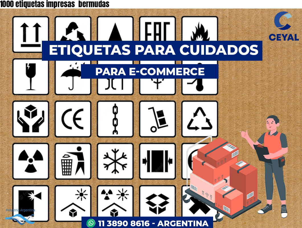 1000 etiquetas impresas  bermudas