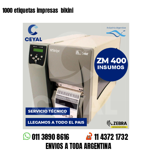 1000 etiquetas impresas  bikini