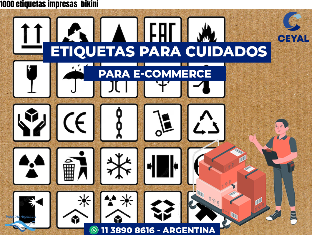 1000 etiquetas impresas  bikini