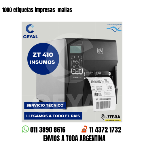 1000 etiquetas impresas  mallas