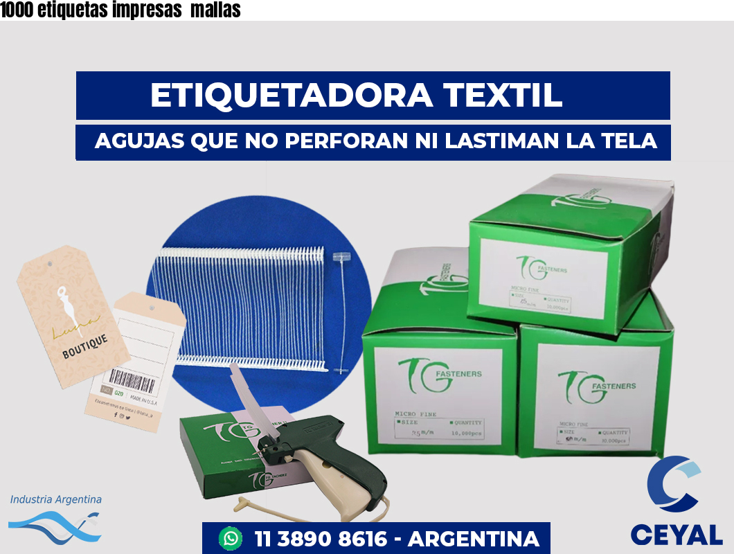 1000 etiquetas impresas  mallas