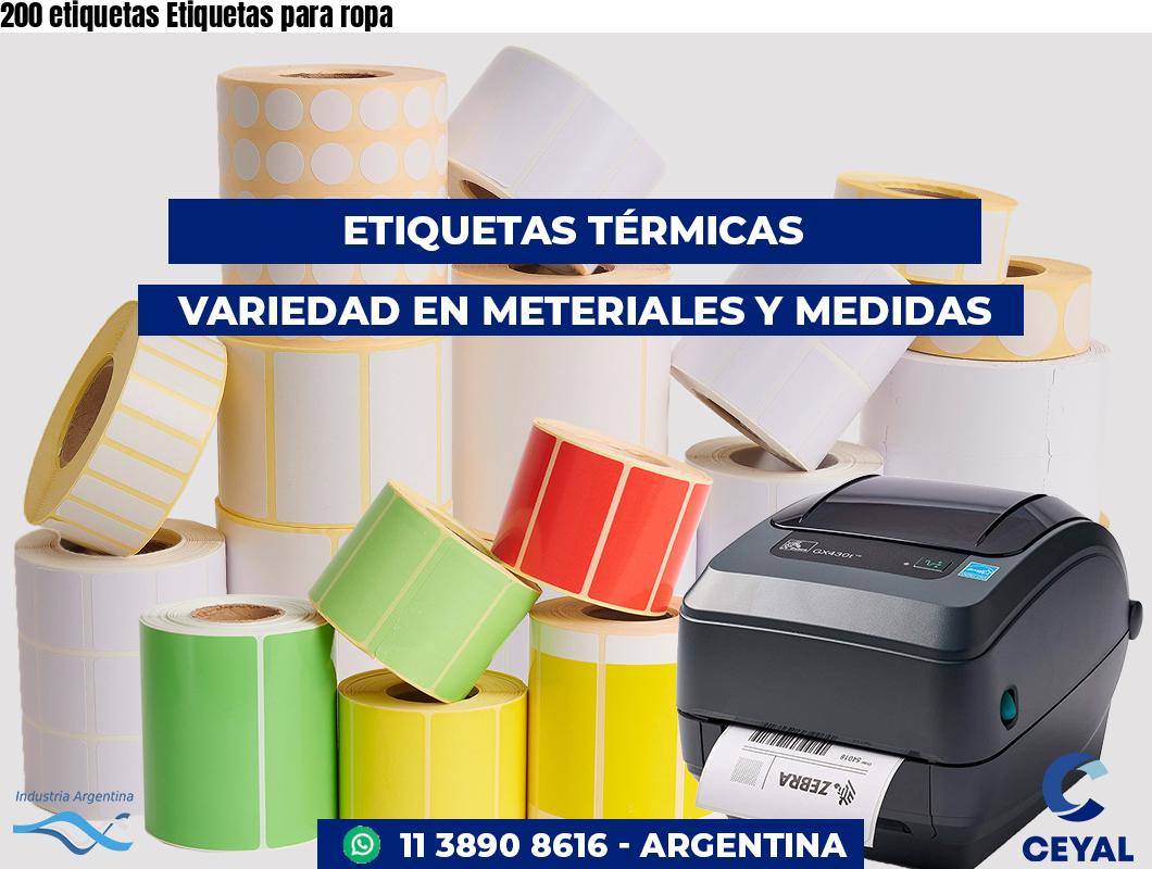200 etiquetas Etiquetas para ropa
