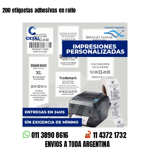 200 etiquetas adhesivas en rollo