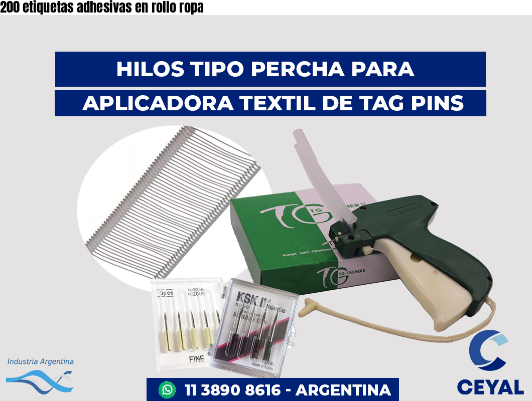 200 etiquetas adhesivas en rollo ropa