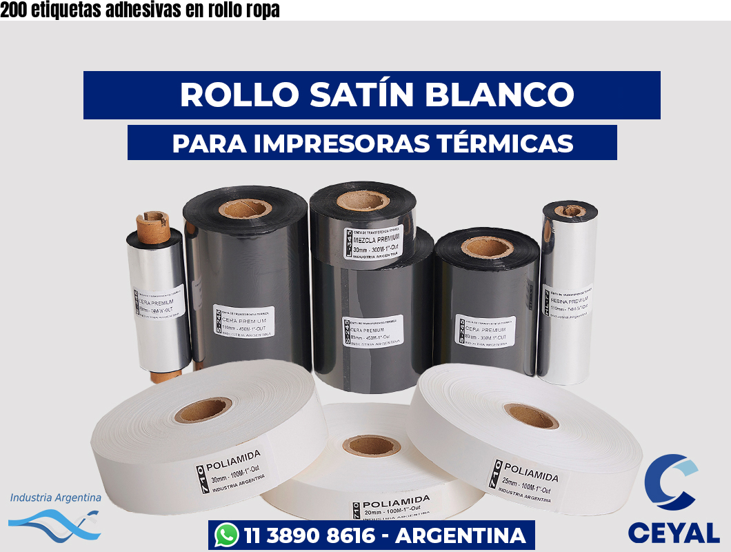 200 etiquetas adhesivas en rollo ropa