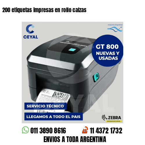200 etiquetas impresas en rollo calzas