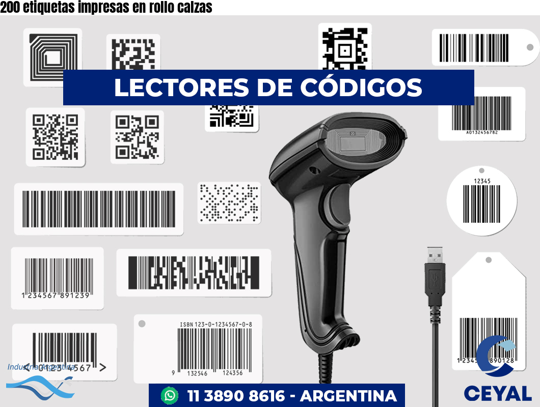 200 etiquetas impresas en rollo calzas