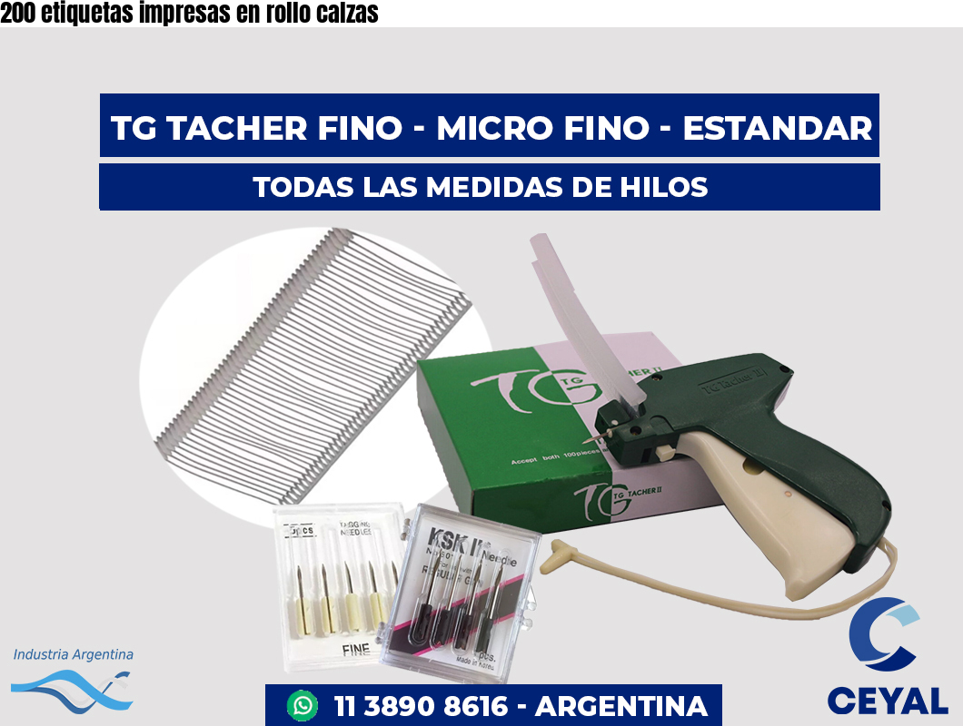 200 etiquetas impresas en rollo calzas