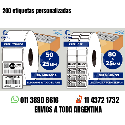 200 etiquetas personalizadas