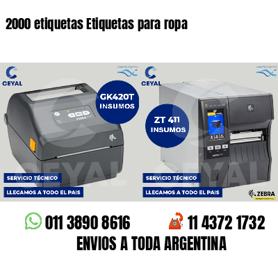 2000 etiquetas Etiquetas para ropa