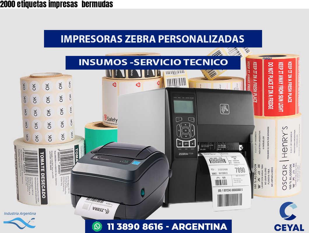 2000 etiquetas impresas  bermudas