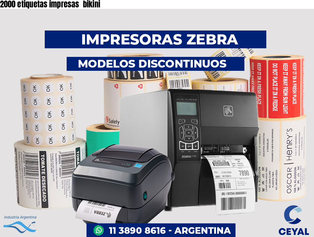 2000 etiquetas impresas  bikini