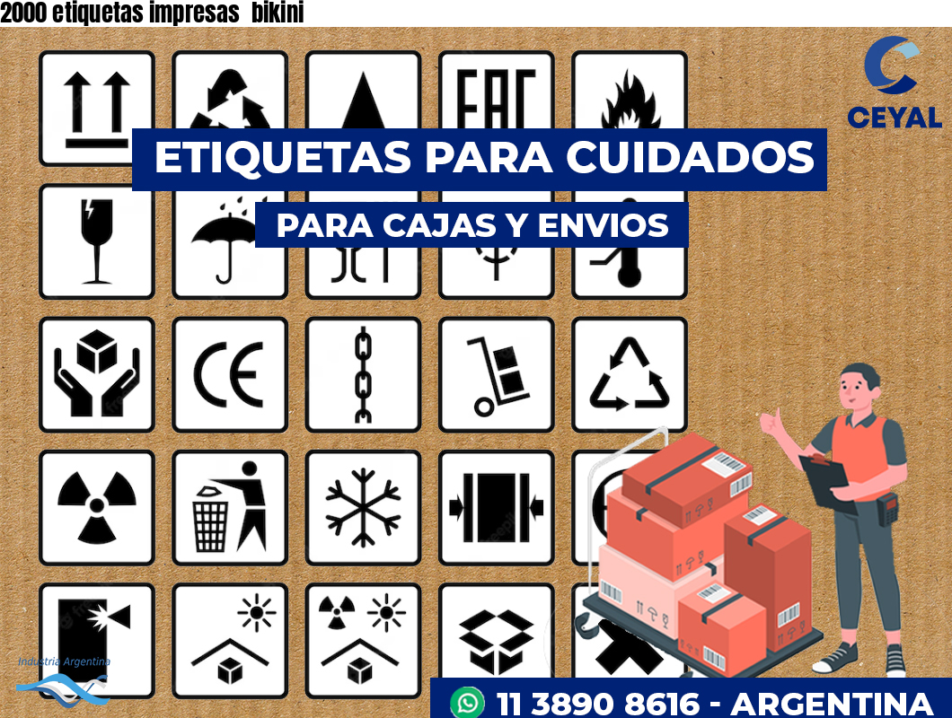 2000 etiquetas impresas  bikini