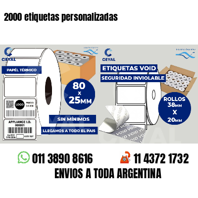 2000 etiquetas personalizadas