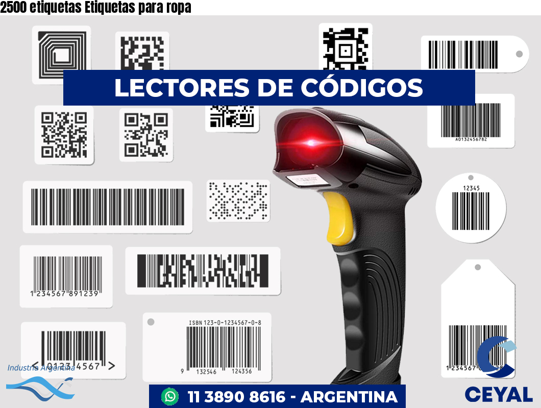 2500 etiquetas Etiquetas para ropa