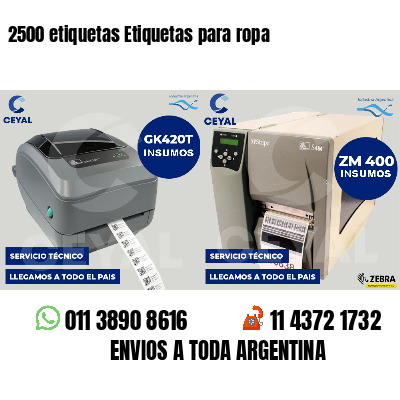 2500 etiquetas Etiquetas para ropa