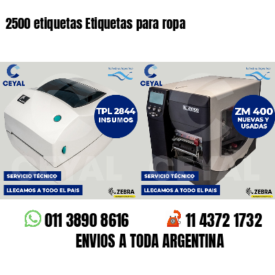 2500 etiquetas Etiquetas para ropa