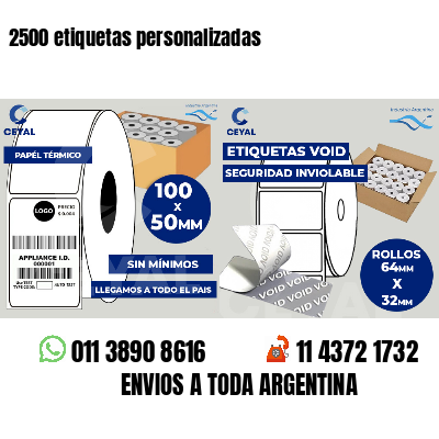 2500 etiquetas personalizadas