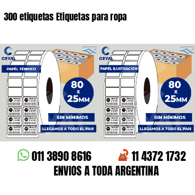 300 etiquetas Etiquetas para ropa