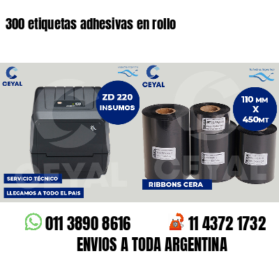 300 etiquetas adhesivas en rollo